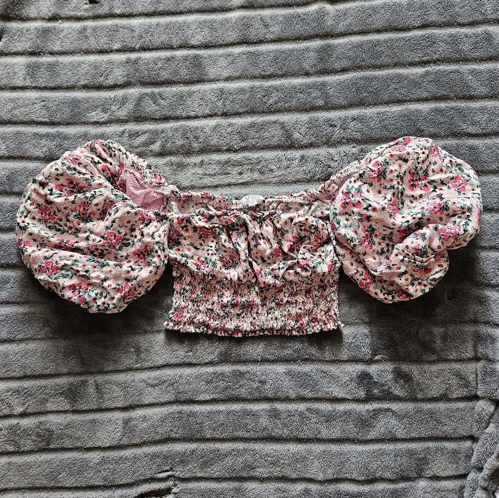 AFRM Off The Shoulders Puff Sleeve Top